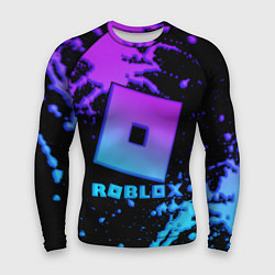 Мужской рашгард Roblox logo neon gradient