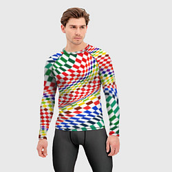 Рашгард мужской Разноцветная оптическая иллюзия, цвет: 3D-принт — фото 2