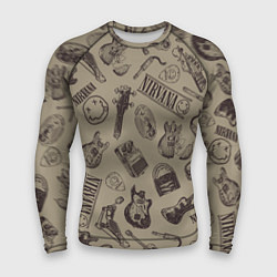 Рашгард мужской Nirvana crash guitar beige, цвет: 3D-принт