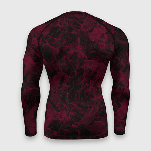 Мужской рашгард Черный и бордовый мраморный узор / 3D-принт – фото 2