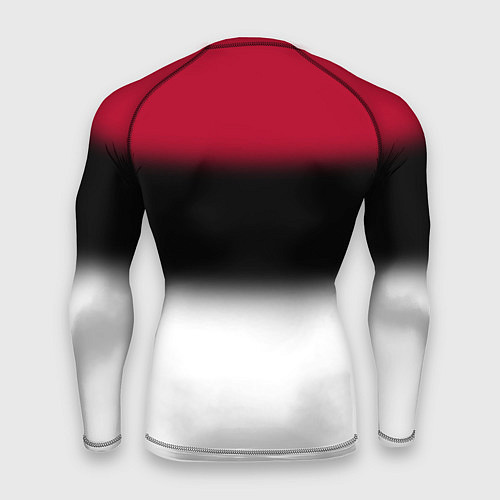 Мужской рашгард Размытый полосатый узор черный красный белый / 3D-принт – фото 2