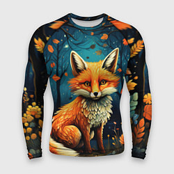Рашгард мужской Лиса в Folk Art стиле, цвет: 3D-принт