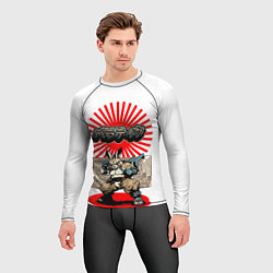Рашгард мужской Кролик уличный боец, цвет: 3D-принт — фото 2