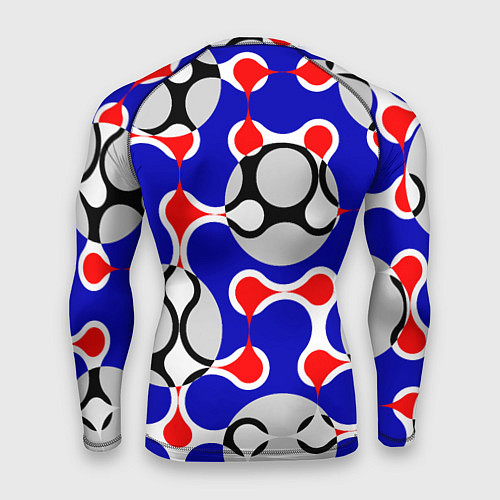 Мужской рашгард Абстрактные сине-красные паттерны и шары / 3D-принт – фото 2