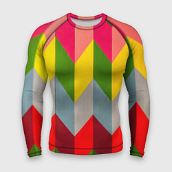 Рашгард мужской Разноцветный ромбический абстрактный паттерн, цвет: 3D-принт
