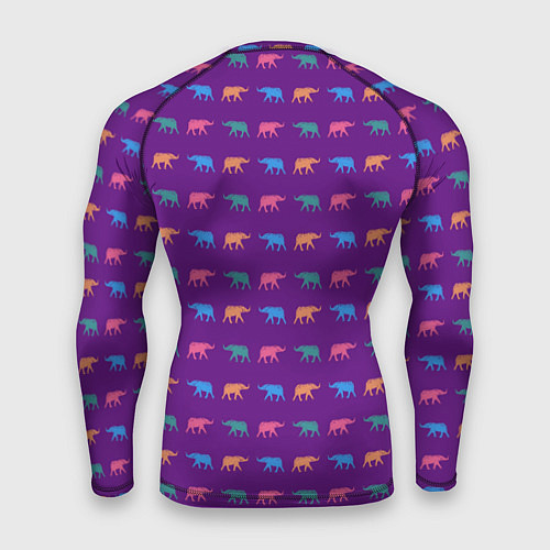 Мужской рашгард Разноцветные слоны / 3D-принт – фото 2