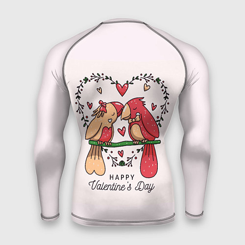 Мужской рашгард Влюбленные птички на день святого валентина / 3D-принт – фото 2