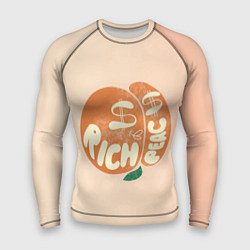 Рашгард мужской Рич пич - богатый персик, цвет: 3D-принт