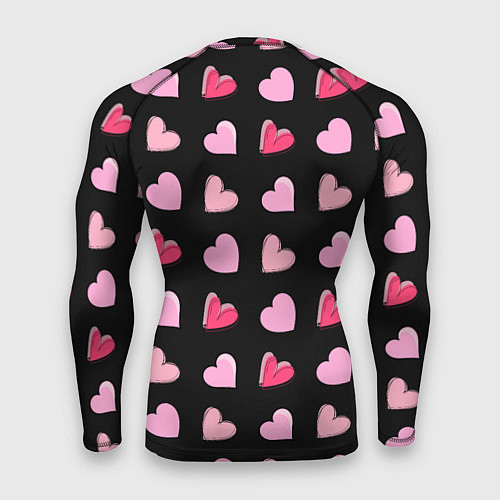 Мужской рашгард Валентинки на черном фоне / 3D-принт – фото 2