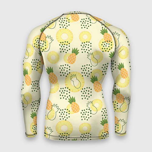 Мужской рашгард Узор из ананасов на желтом фоне / 3D-принт – фото 2