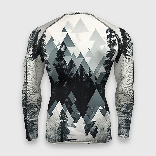 Мужской рашгард Абстракция зимнего леса / 3D-принт – фото 2