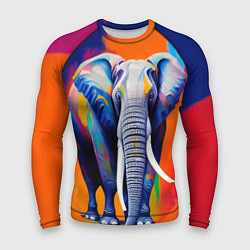 Рашгард мужской Слон красочный, цвет: 3D-принт
