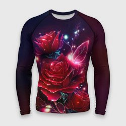 Рашгард мужской Розы с огоньками, цвет: 3D-принт