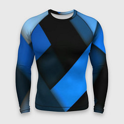 Рашгард мужской Геометрия синие полосы, цвет: 3D-принт