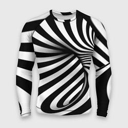 Рашгард мужской Оптические иллюзии зебра, цвет: 3D-принт