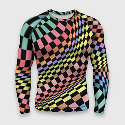 Рашгард мужской Colorful avant-garde chess pattern - fashion, цвет: 3D-принт