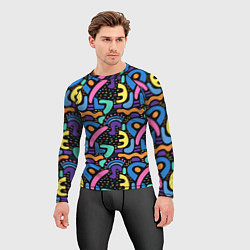 Рашгард мужской Multicolored texture pattern, цвет: 3D-принт — фото 2