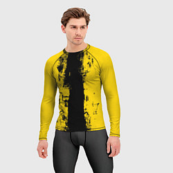 Рашгард мужской Вертикальная черно-желтая полоса Cyberpunk 2077, цвет: 3D-принт — фото 2