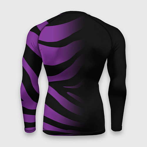 Мужской рашгард Фиолетовый с черными полосками зебры / 3D-принт – фото 2