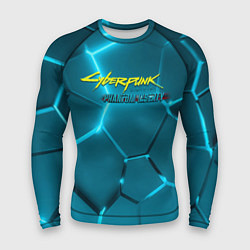 Рашгард мужской Cyberpunk 2077 phantom liberty blue logo, цвет: 3D-принт