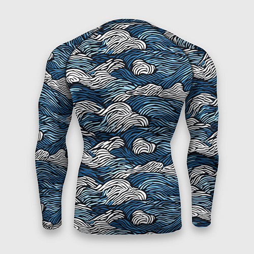 Мужской рашгард Морские волны паттерн / 3D-принт – фото 2