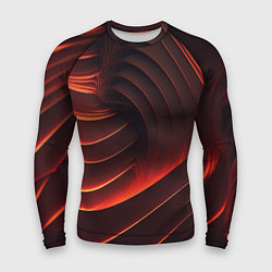 Рашгард мужской Красные абстрактные волны, цвет: 3D-принт