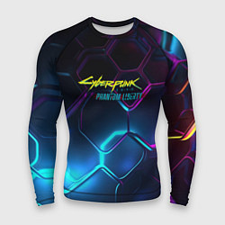 Рашгард мужской Neon cyberpunk logo, цвет: 3D-принт