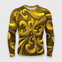 Рашгард мужской Желтый объемный узор, цвет: 3D-принт