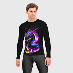 Рашгард мужской Неоновый космический дракон, цвет: 3D-принт — фото 2