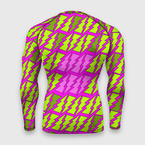 Мужской рашгард Ретро молнии розово-жёлтые / 3D-принт – фото 2