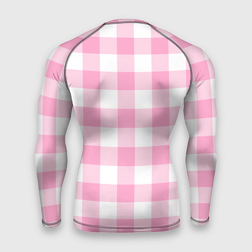 Мужской рашгард Барби лого розовая клетка / 3D-принт – фото 2