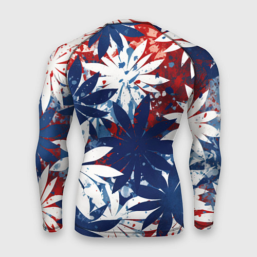 Мужской рашгард Цветы в цветах флага РФ / 3D-принт – фото 2