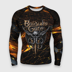 Рашгард мужской Baldurs Gate 3 logo gold and black, цвет: 3D-принт