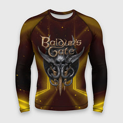 Рашгард мужской Baldurs Gate 3 logo black gold, цвет: 3D-принт