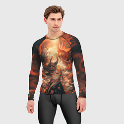 Рашгард мужской Девчонка в маске демонического дракона, цвет: 3D-принт — фото 2