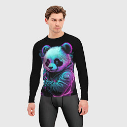 Рашгард мужской Панда в неоновом свете, цвет: 3D-принт — фото 2