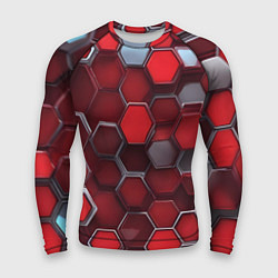 Мужской рашгард Cyber hexagon red