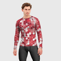Рашгард мужской Кибер Hexagon Красный, цвет: 3D-принт — фото 2