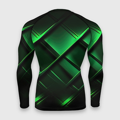 Мужской рашгард Зеленые неоновые плиты / 3D-принт – фото 2