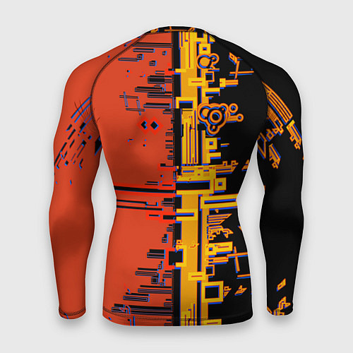 Мужской рашгард Кибер-глитч красный / 3D-принт – фото 2