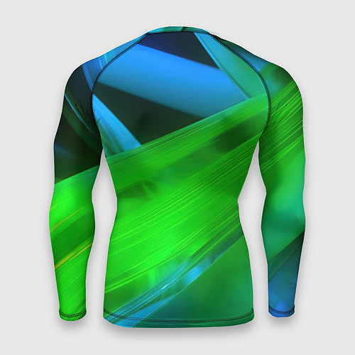 Мужской рашгард Blue green abstract / 3D-принт – фото 2