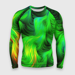 Рашгард мужской Зеленый абстрактный дым, цвет: 3D-принт