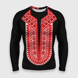 Рашгард мужской Красный орнамент в руском стиле, цвет: 3D-принт