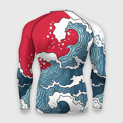 Мужской рашгард Страна восходящего солнца - большая волна / 3D-принт – фото 2