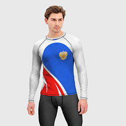 Рашгард мужской Герб РФ - white sport, цвет: 3D-принт — фото 2