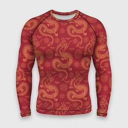 Рашгард мужской Dragon red pattern, цвет: 3D-принт