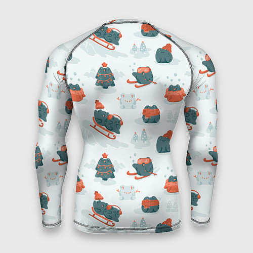 Мужской рашгард Зимние веселые лягушки / 3D-принт – фото 2
