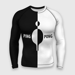 Рашгард мужской Ping-Pong черно-белое, цвет: 3D-принт