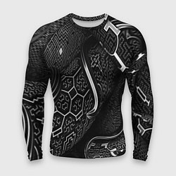 Рашгард мужской Чёрно-белая орнамент, цвет: 3D-принт