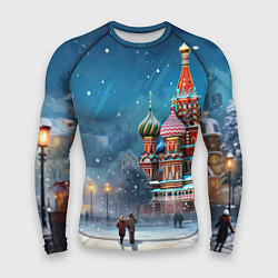 Рашгард мужской Новогодняя Москва, цвет: 3D-принт